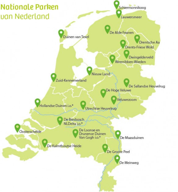 Nationale Parken overzichtskaart 2021