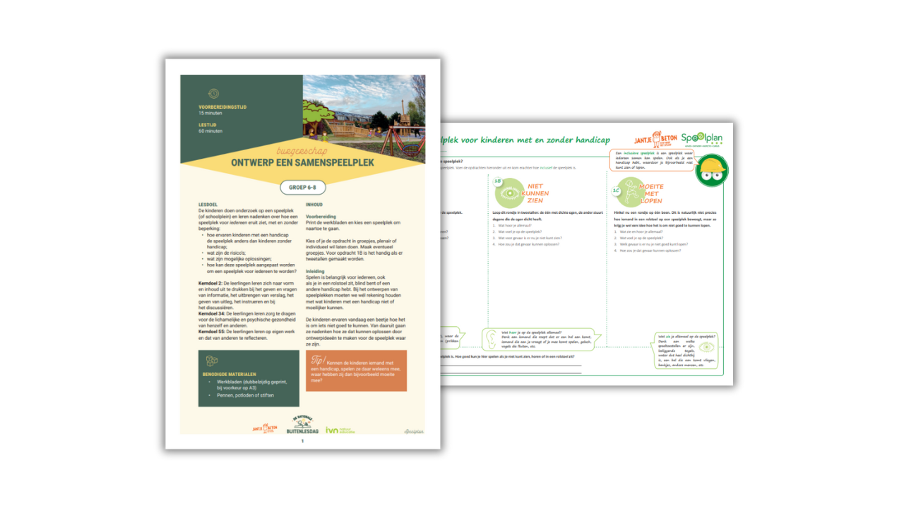 Een lesplan en activiteitengids voor het ontwerpen van een inclusieve speelplek voor kinderen.