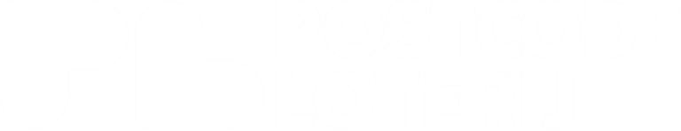 Logo van de Postcode Loterij, met gestileerde letters P en L links van de tekst.
