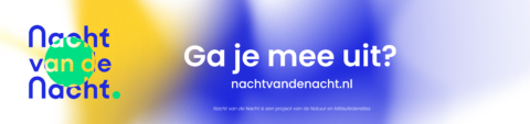Promotie voor "Nacht van de Nacht", met tekst "Ga je mee uit?" en website nachtvandenacht.nl.