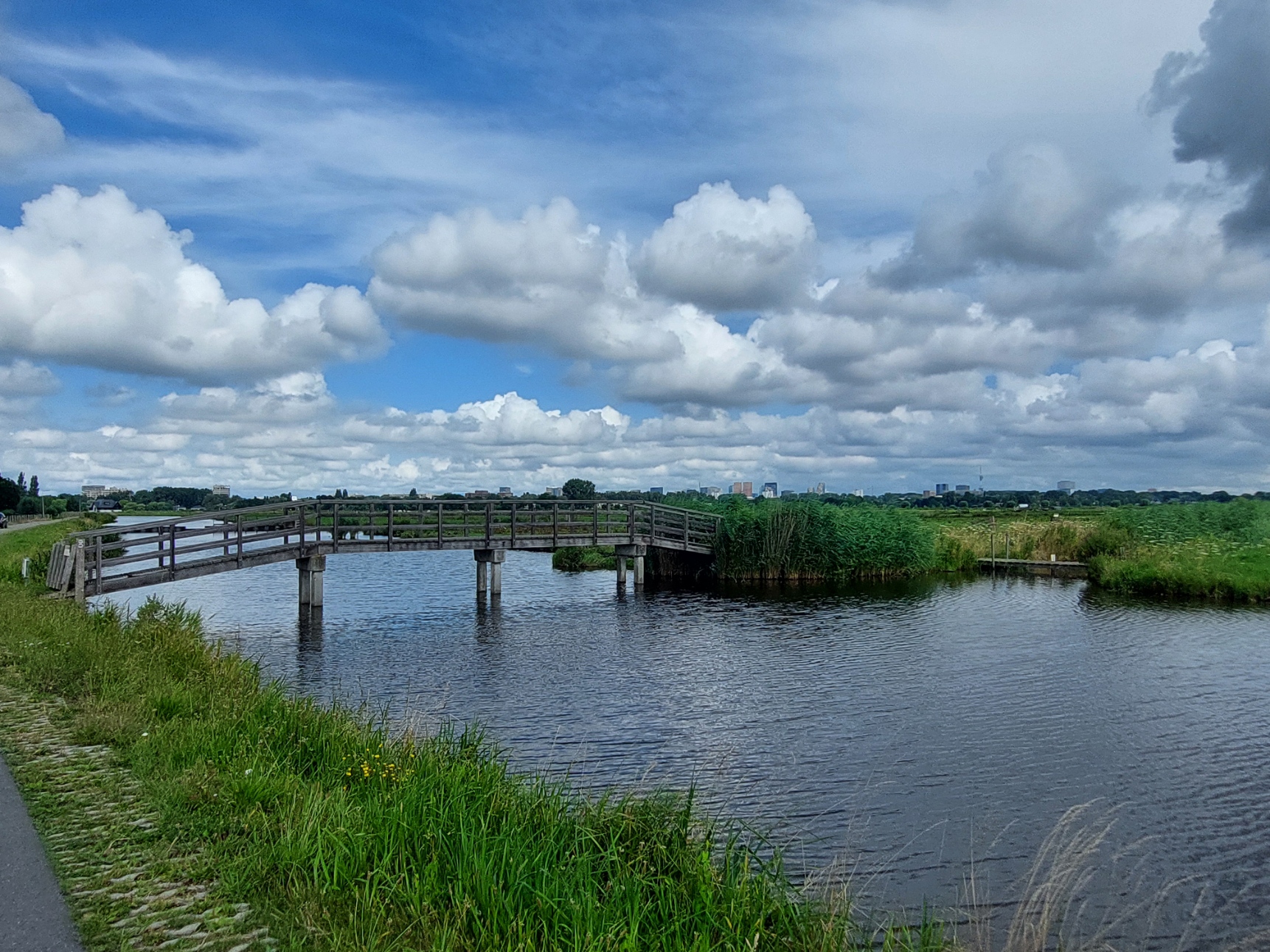 Brug naar het Bovenland in de vogelrijke Middelpolder