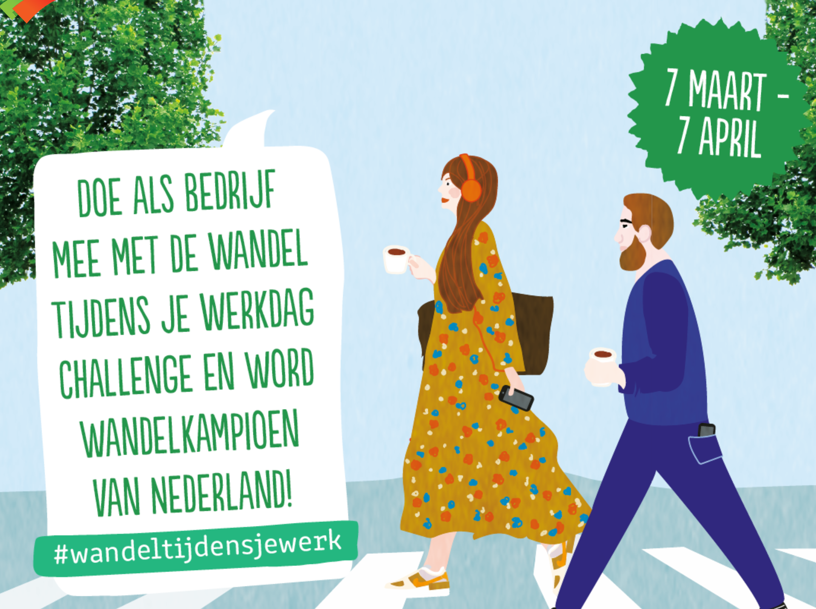 7 april Wandel op je werk dag