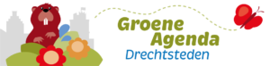 Bever met bloemen en een vlinder, tekst: "Groene Agenda Drechtsteden".