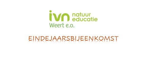 Logo van IVN Natuur Educatie Weert e.o. met tekst "Eindejaarsbijeenkomst".