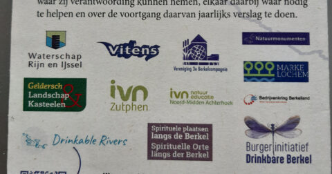 Een collage van logo's van diverse organisaties, waaronder Waterschap Rijn en IJssel en Vitens.