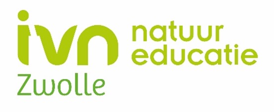 Logo IVN Zwolle, natuur educatie in groene letters op witte achtergrond.