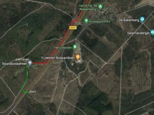 Route naar werkplek op 13 december 2025