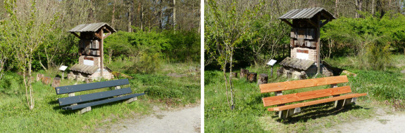 oude en nieuwe zitbank vlindertuin