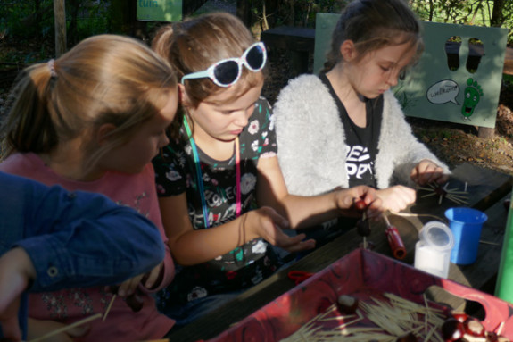 met kastanjes knutselen