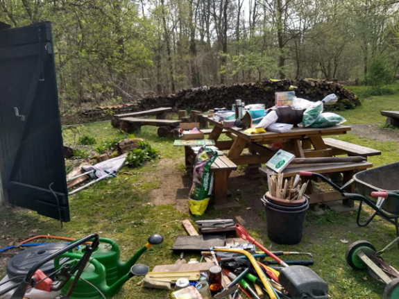 schoonmaak vlindertuin
