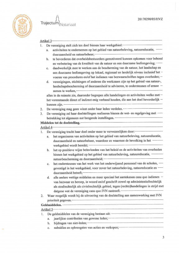 Statuten vereniging IVN Bernheze april 2018 pagina 3