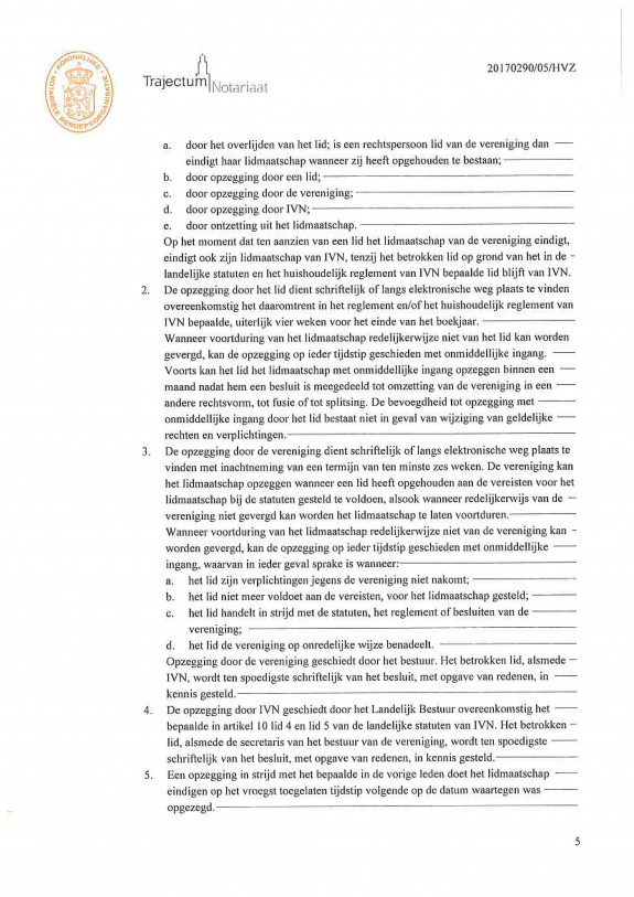 Statuten vereniging IVN Bernheze april 2018 pagina 5