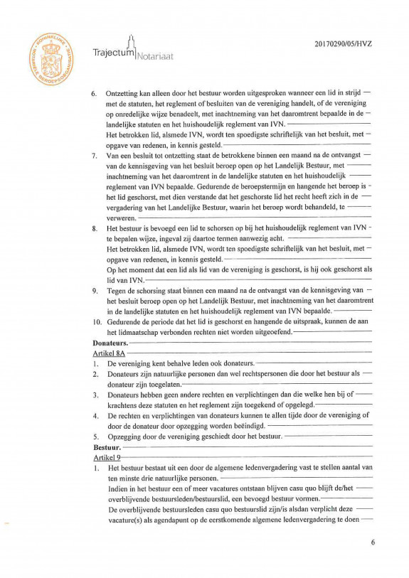 Statuten vereniging IVN Bernheze april 2018 pagina 6