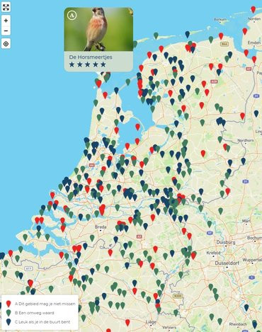 350 vogelgebieden in nederland
