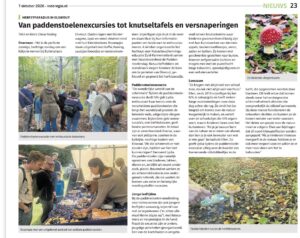 Stukje in de krant met beschrijvende tekst en leuke foto's.
