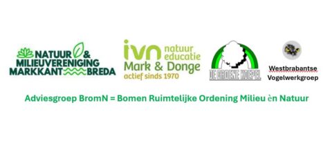 Logos van vier natuurorganisaties en tekst over Adviesgroep BromN.
