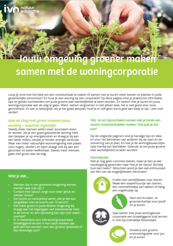 Factsheet - Jouw omgeving groener maken samen met de woningcorporatie