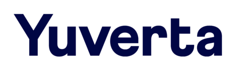 Logo met donkerblauwe tekst: Yuverta.