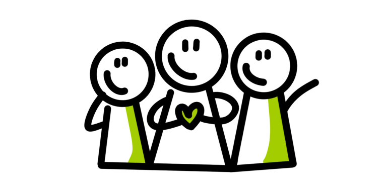 Groene vrijwilligers illustratie