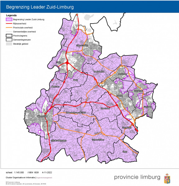 Begrenzing Leader Zuid-Limburg