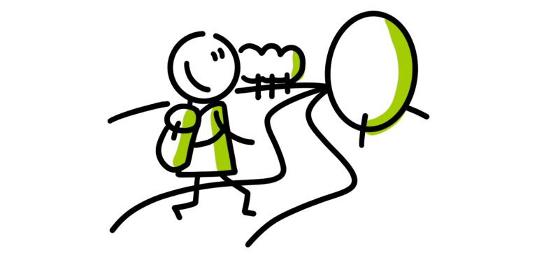 Illustratie van wandelen in de natuur