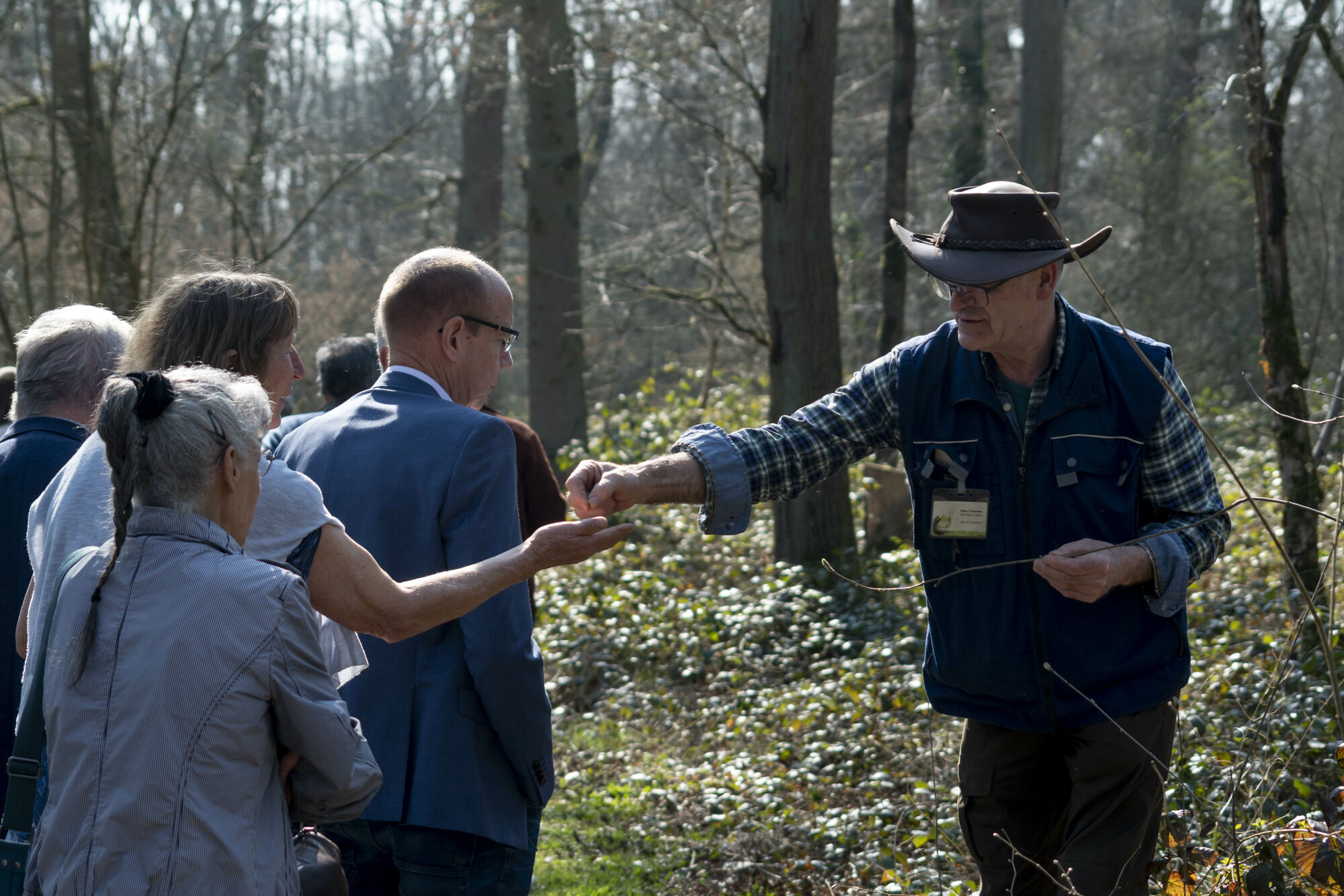 Maasduinengids met mensen in Nationaal Park De Maasduinen
