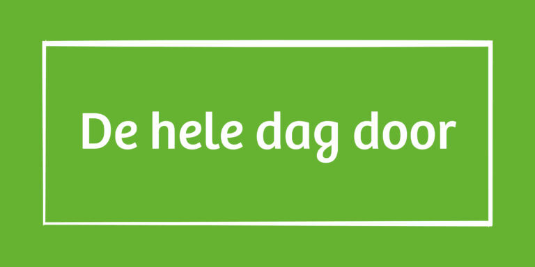 Groene achtergrond met witte tekst: 