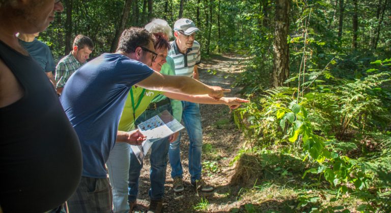 Mensen op excursie met IVN-vrijwilliger