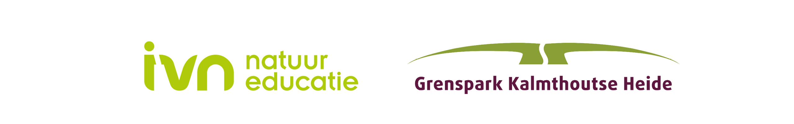 Logo's van IVN Natuureducatie en Grenspark Kalmthoutse Heide