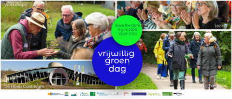 Mensen nemen deel aan workshops, lezingen en excursies op Vrijwillig Groen Dag bij De Hoep Castricum.