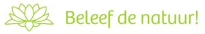 Groene lotus met tekst: "Beleef de natuur!".