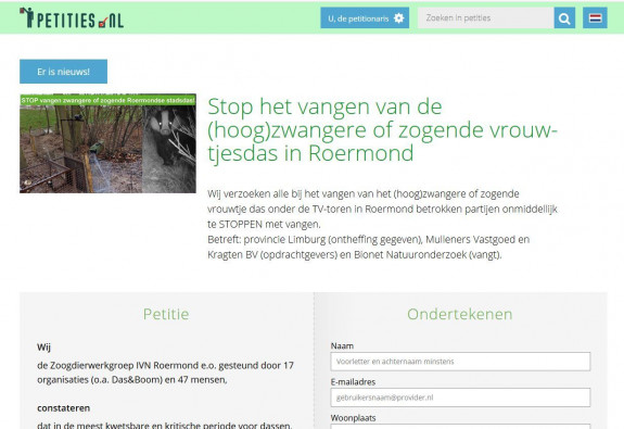 Roermond dassenburcht petitie