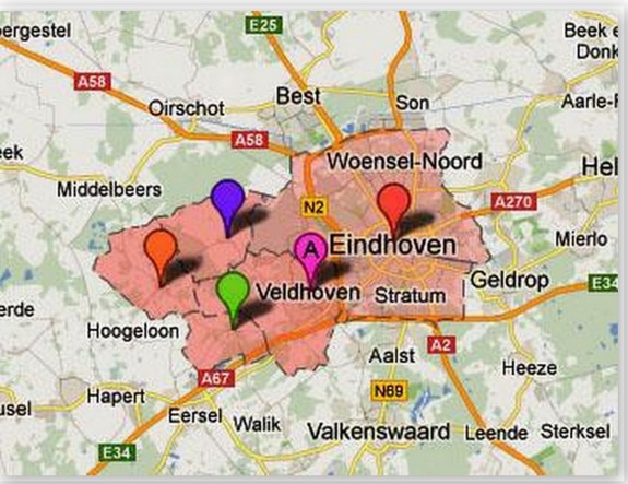 Veldhoven Eindhoven Vessem werkgebied