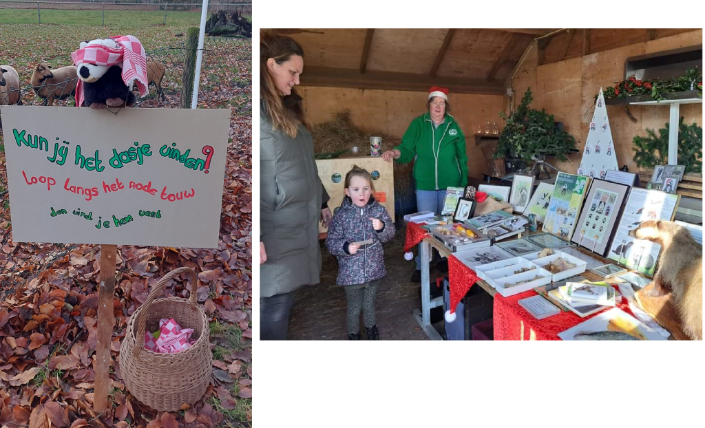 Kerstmiddag kinderboerderij 2023 over de das