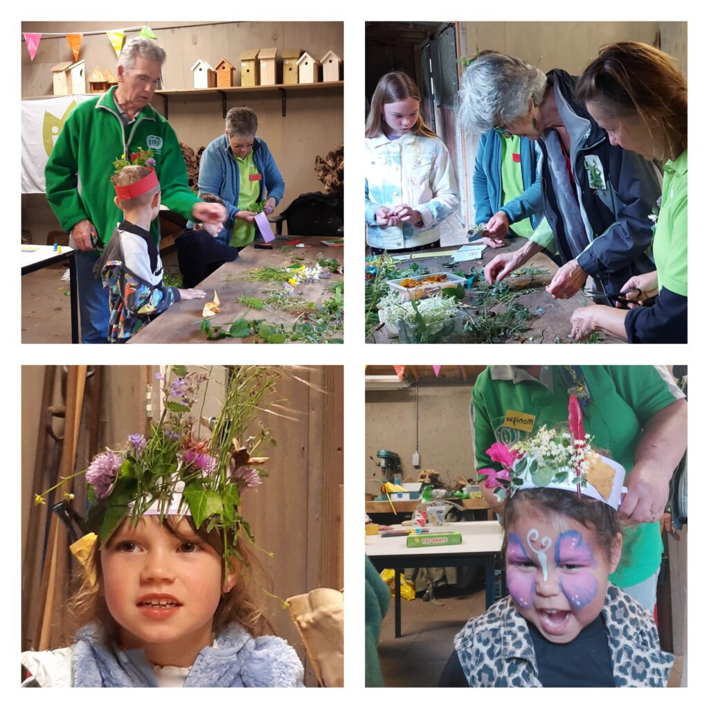 Kinderboerderijdag 2025 feestmutsen en corsages