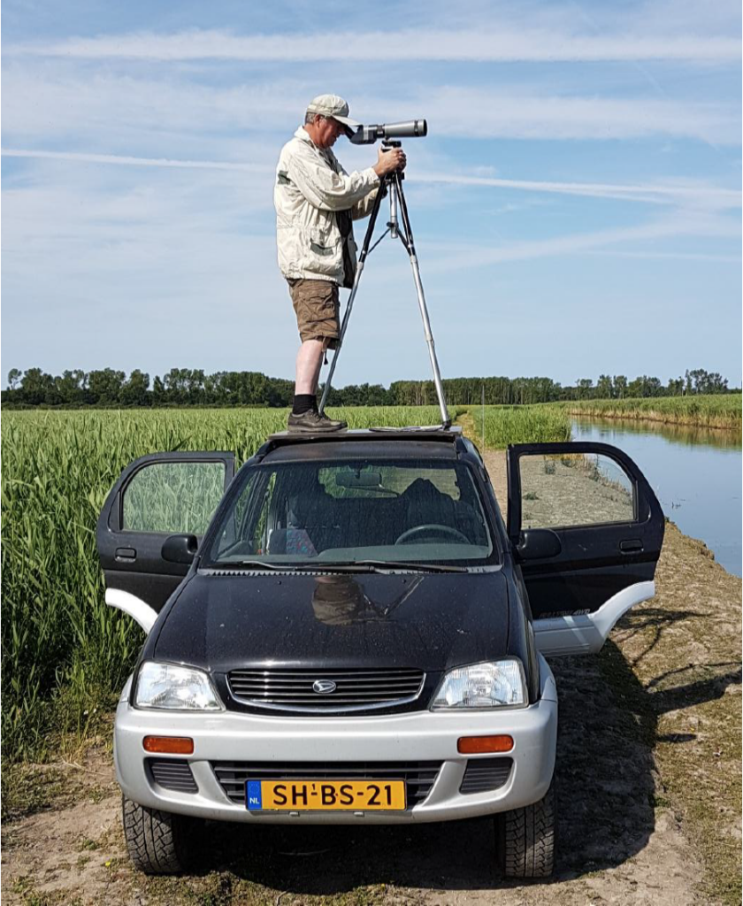 Nico Beemster op zijn rijdende schuihut