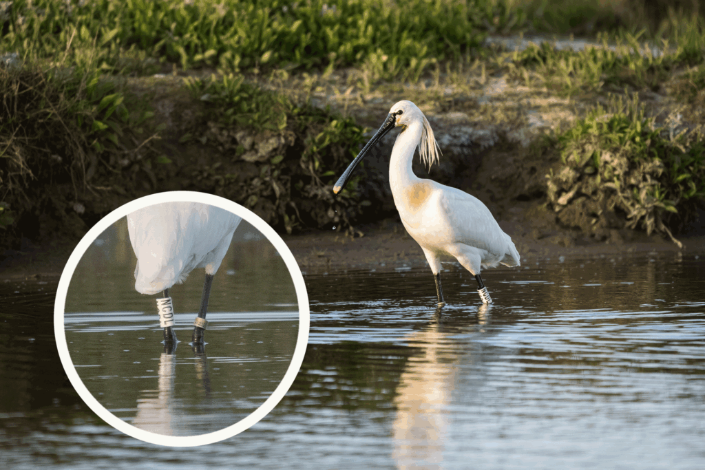 Lepelaar met kleurring met code